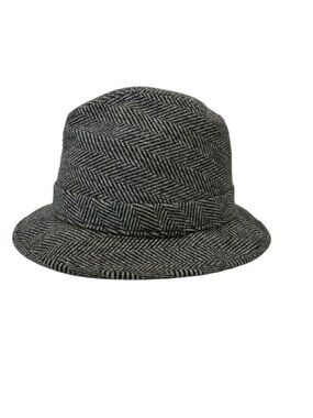 VTG 50s Dobbs Fifth Avenue New York Wool Fedora Herringbone Retro Goth Grunge